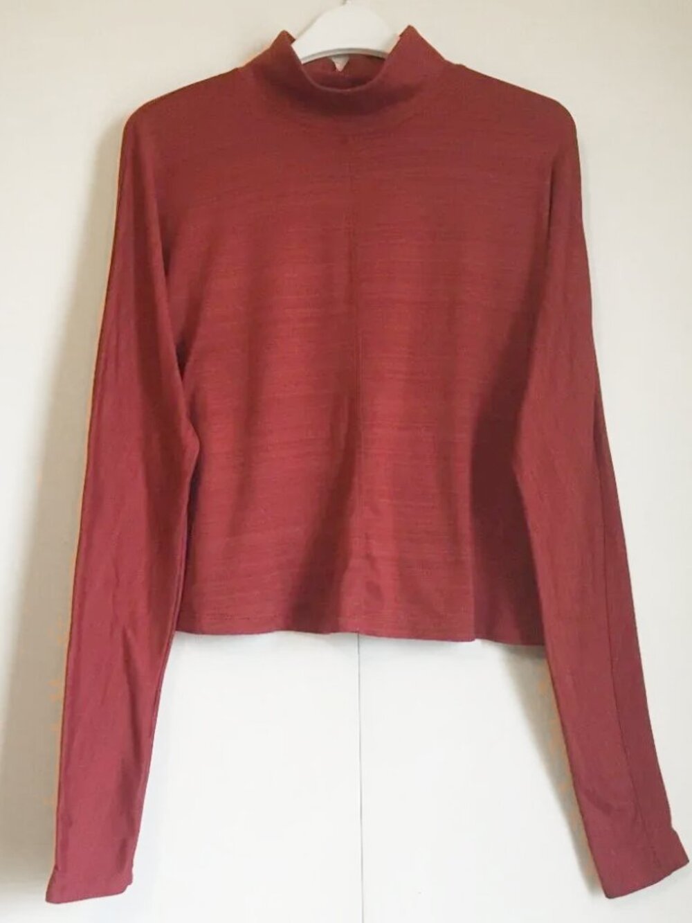 Kyodan Brick Red Mockneck Cropped Soft Athletic Shirt